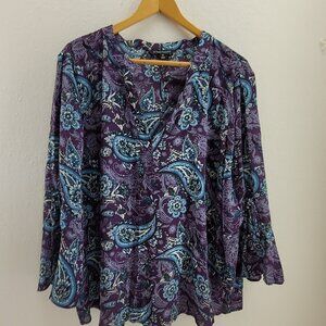 41 Hawthorn Flutter sleeve blouse Women's XXL 2XL Plus Top